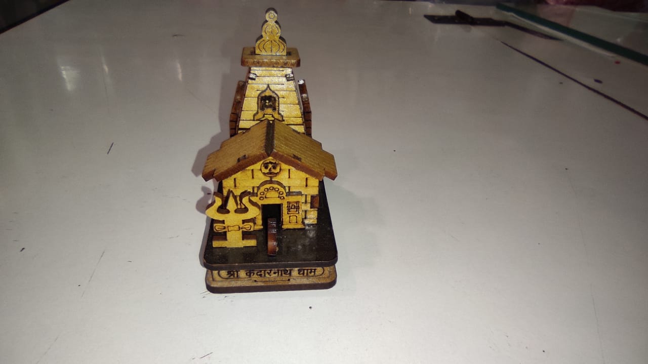 Picture of Beautiful Replication of Kedarnath Mandir in MDF Wood: A Stunning Work of Art.